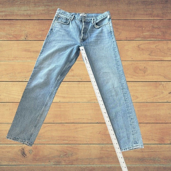 AGOLDE Jamie Jeans Distressed Sz 28 Button Fly Organic Cotton A045-1139‎ - Picture 5 of 15